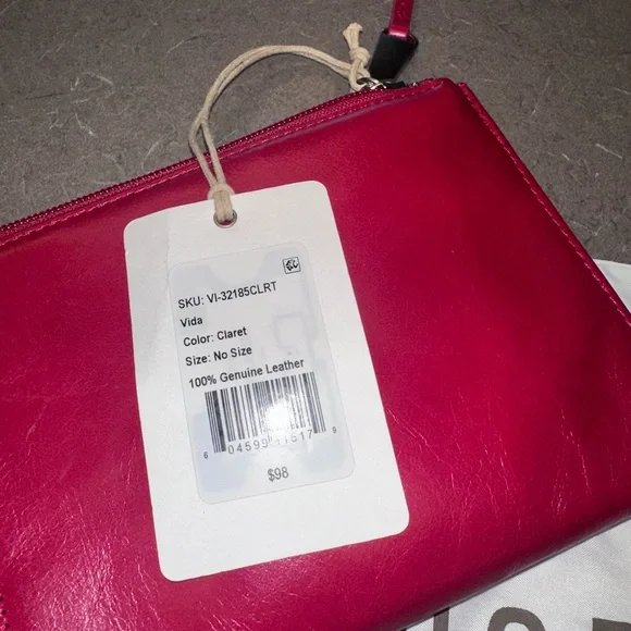 Hobo Red Leather Vida Wristlet - Picture 2 of 3